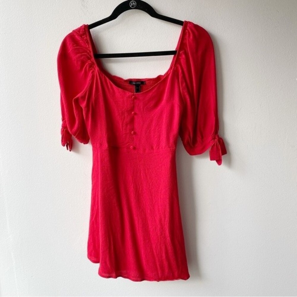 forever 21 red puff sleeve mini dress